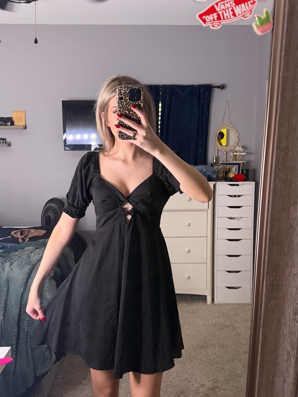 GB girls Black Tie-Front Mini Dress